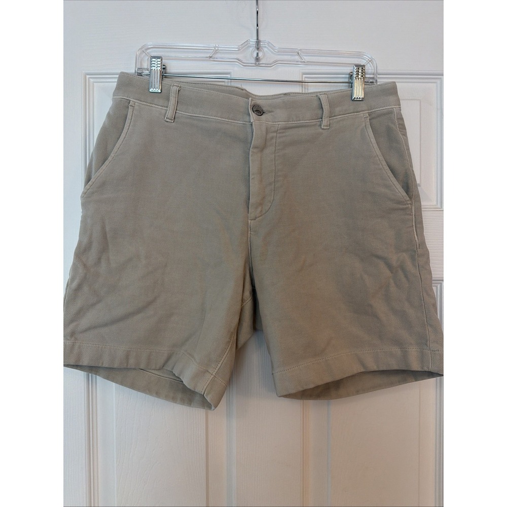 Faherty Men's Shorts Sz 31 Tan 7" Inseam #MBS2217 Canvas Fabric Casual Hike Camp